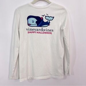 Vineyard Vines Halloween Whale White Long Sleeve Top sz youth large